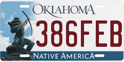 OK license plate 386FEB