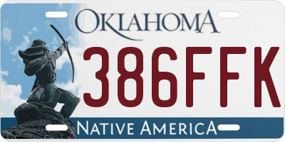 OK license plate 386FFK