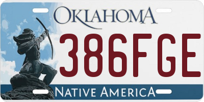 OK license plate 386FGE
