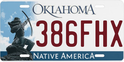OK license plate 386FHX
