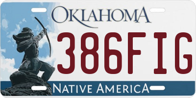 OK license plate 386FIG