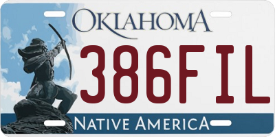 OK license plate 386FIL
