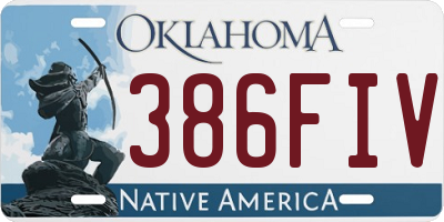 OK license plate 386FIV