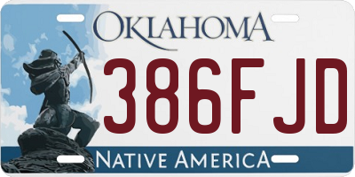 OK license plate 386FJD