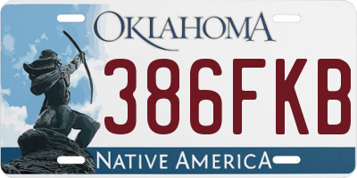 OK license plate 386FKB