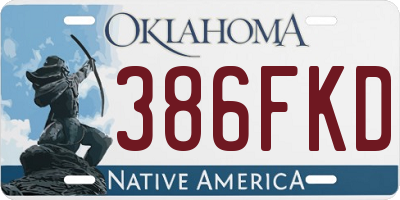 OK license plate 386FKD