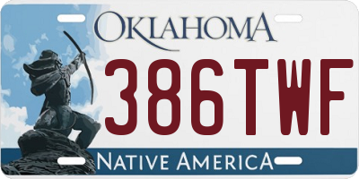 OK license plate 386TWF