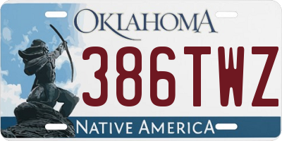 OK license plate 386TWZ