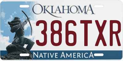 OK license plate 386TXR