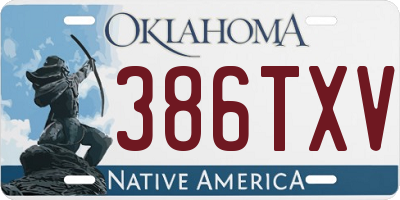 OK license plate 386TXV