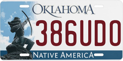 OK license plate 386UDO