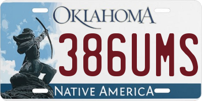 OK license plate 386UMS