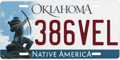 OK license plate 386VEL
