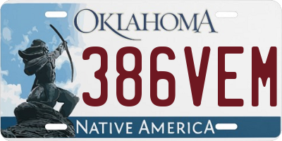 OK license plate 386VEM
