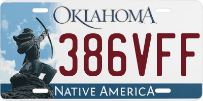OK license plate 386VFF