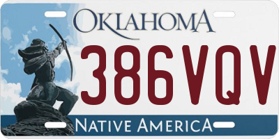 OK license plate 386VQV