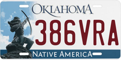 OK license plate 386VRA