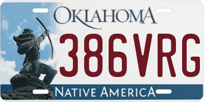 OK license plate 386VRG