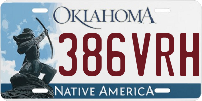 OK license plate 386VRH