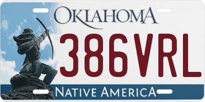 OK license plate 386VRL