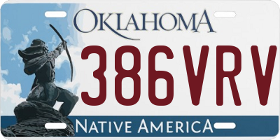 OK license plate 386VRV