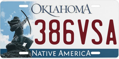 OK license plate 386VSA