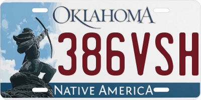OK license plate 386VSH