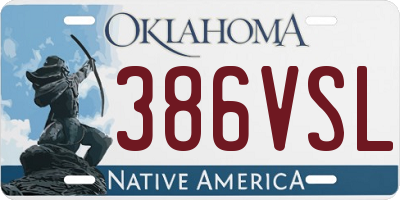 OK license plate 386VSL