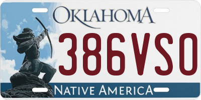 OK license plate 386VSO