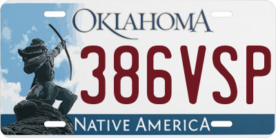 OK license plate 386VSP
