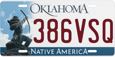 OK license plate 386VSQ