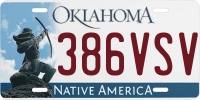 OK license plate 386VSV