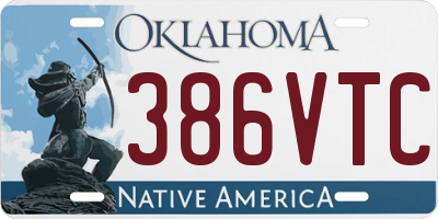 OK license plate 386VTC