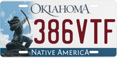 OK license plate 386VTF