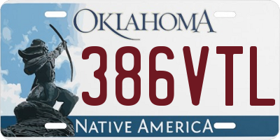OK license plate 386VTL