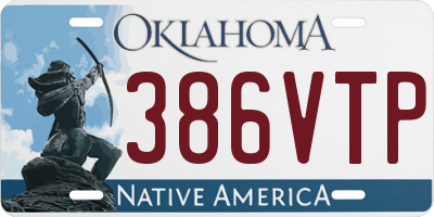 OK license plate 386VTP