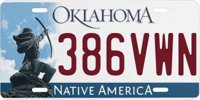 OK license plate 386VWN