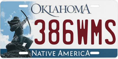 OK license plate 386WMS
