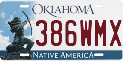 OK license plate 386WMX
