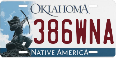 OK license plate 386WNA