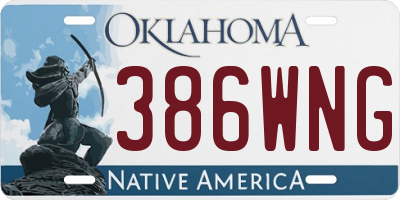 OK license plate 386WNG