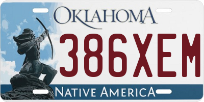 OK license plate 386XEM