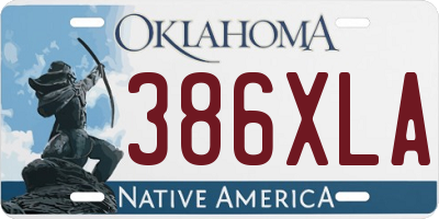 OK license plate 386XLA