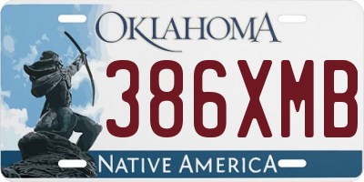 OK license plate 386XMB