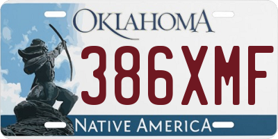 OK license plate 386XMF