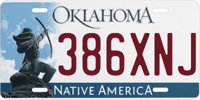 OK license plate 386XNJ
