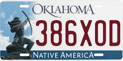 OK license plate 386XOD