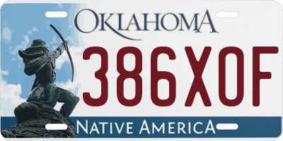 OK license plate 386XOF