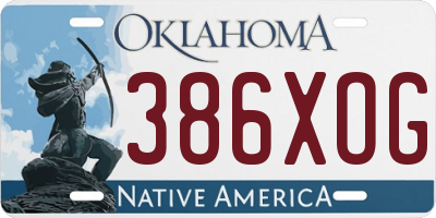 OK license plate 386XOG