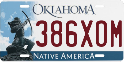 OK license plate 386XOM